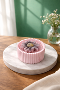 Stripe Jar with Flower Candle